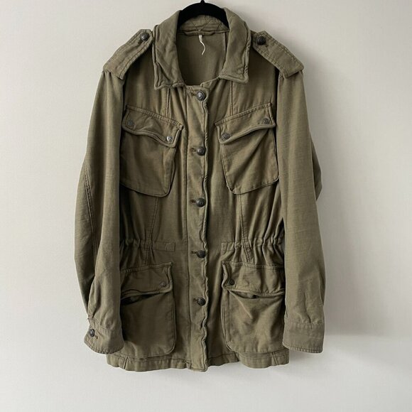 Free People Not Your Brothers Surplus Utility Military Jacket Olive Green Medium - Picture 2 of 9